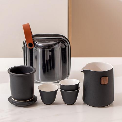 Ceramics Portable Tea Set multiple pieces handmade Set