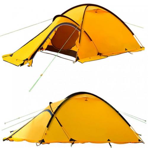 Polyester Fabrics & Aluminum & Nylon windproof & Waterproof Tent Solid yellow PC