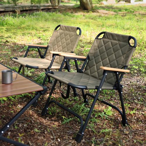 Aluminium Alloy & Oxford Outdoor Foldable Chair portable Beech wood Solid PC