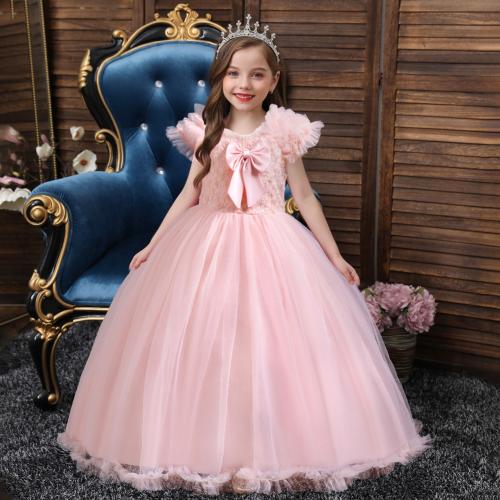 Polyester & Cotton Princess & Ball Gown Girl One-piece Dress patchwork Solid PC