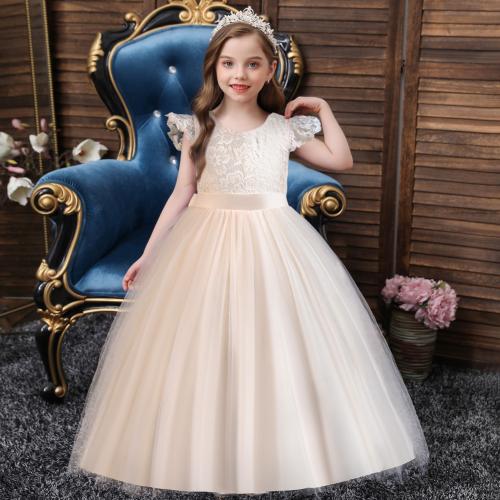 Polyester & Cotton Princess & Ball Gown Girl One-piece Dress patchwork Solid PC
