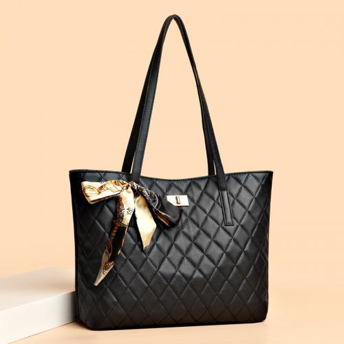 PU Leather with silk scarf & Tote Bag Shoulder Bag Argyle PC
