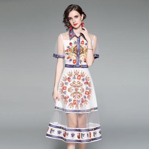 Polyester Einteiliges Kleid, Floral, gemischte Farben,  Stück