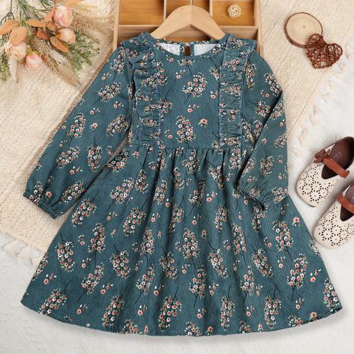 Polyester Soft Girl One-piece Dress & breathable printed shivering PC