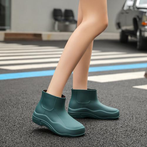Plastic Cement Rain Boots  Solid Pair
