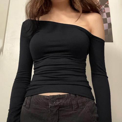 Polyester Slim Women Long Sleeve Blouses black PC