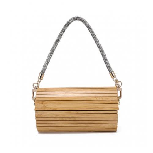 Bamboo & Rhinestone hard-surface & Easy Matching Handbag PC