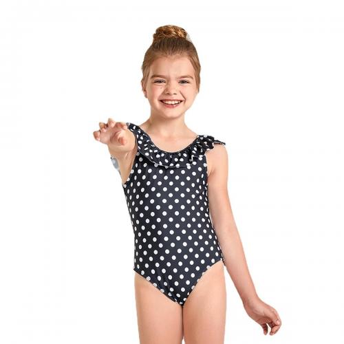 Polyester One-piece Swimsuit printed dot PC