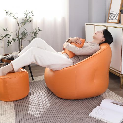 Expanded Polystyrene & PU Leather & Cotton Linen Soft Beanbag Sofa Solid PC
