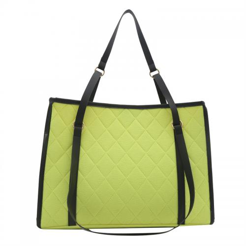 Felt & PU Leather Easy Matching Shoulder Bag large capacity & attached with hanging strap Argyle PC
