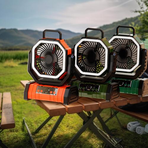 Engineering Plastics Multifunction Camping Fan Lights portable & with USB interface Solid PC