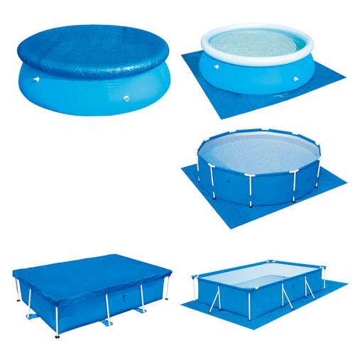 Plastique Couverture de piscine Solide Bleu pièce
