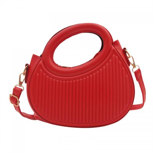 PU Leather Easy Matching Handbag attached with hanging strap striped PC