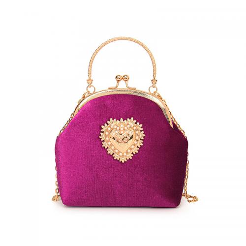 Velour Easy Matching Handbag with chain Solid PC