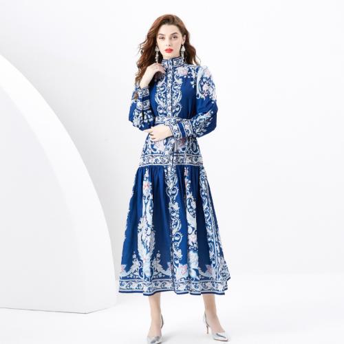 Polyester Robe d’une seule pièce Imprimé motif mixte bleu profond pièce