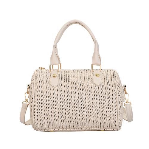 Straw & PU Leather Pillow Shaped & Easy Matching Handbag attached with hanging strap PC