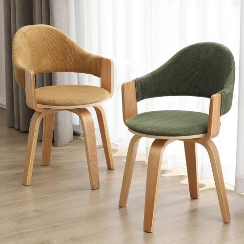 Bouleau & PU Cuir & Velours côtelé Chaise de maison occasionnelle Solide plus de couleurs pour le choix pièce