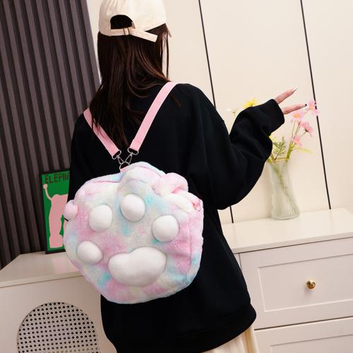 Plush Multifunction Shoulder Bag Cute & large capacity & attached with hanging strap PC
