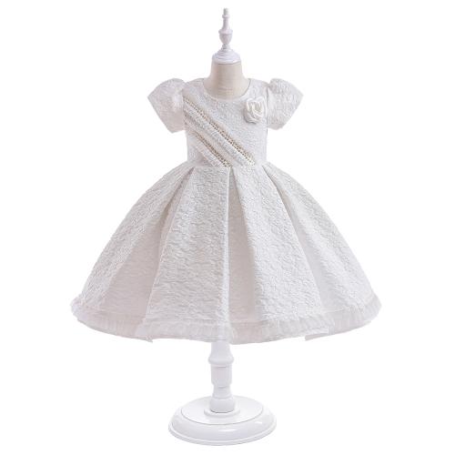 ポリエステル ガール ワンピース ドレス 単色 白 一つ