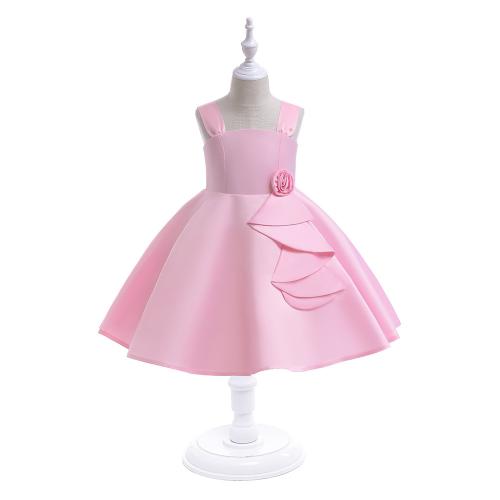 ポリエステル ガール ワンピース ドレス 単色 ピンク 一つ