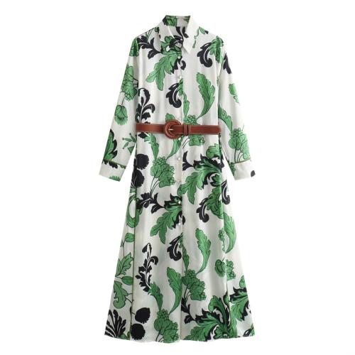 Polyester One-piece Dress printed Solid mixed colors PC