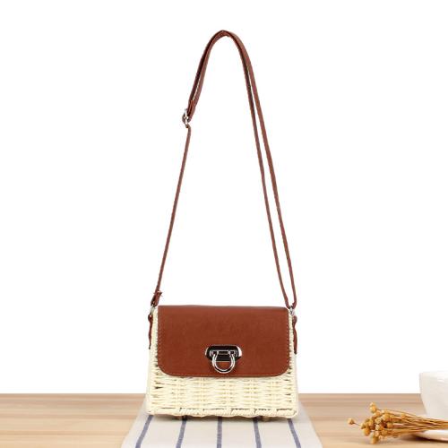Paper & PU Leather Easy Matching & Weave Crossbody Bag PC