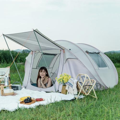 Fiberglass & Oxford Outdoor & foldable & Waterproof Tent durable gray PC