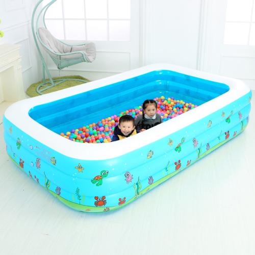 PVC Inflatable Pool thickening printed blue PC