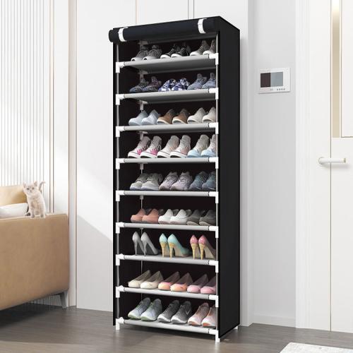 Zinc Plated Steel & Adhesive Bonded Fabric Multilayer & Multifunction Shoes Rack Organizer dustproof Solid PC