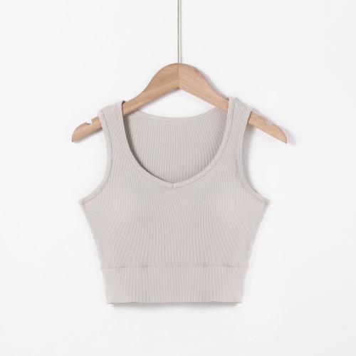 Cotton with bra Tank Top shockproof & breathable Solid PC