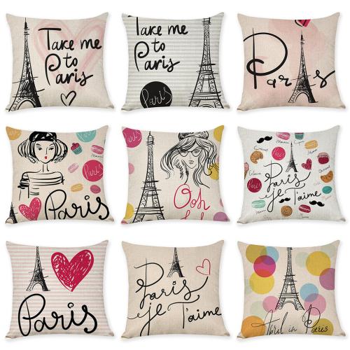 Linen Soft & easy cleaning Pillow Case for home decoration printed PC