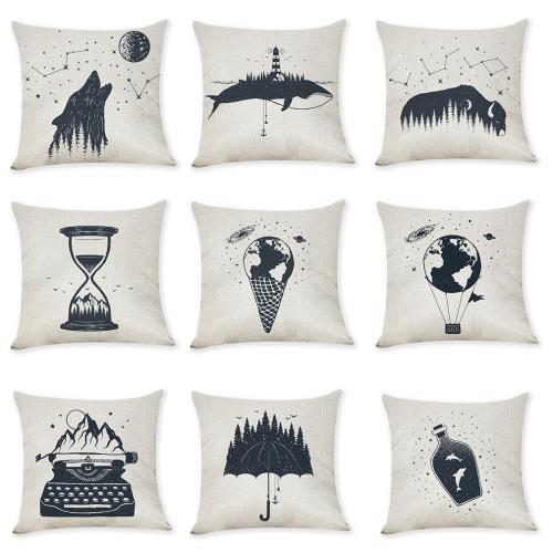 Linen Soft Pillow Case for home decoration & breathable printed PC