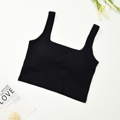 Stretch Cotton with bra Camisole midriff-baring & backless Solid PC