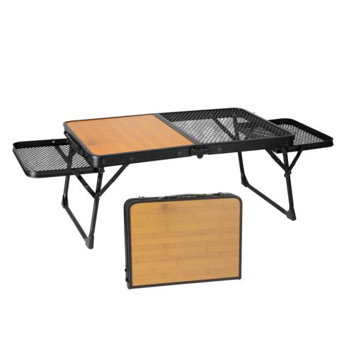 Alliage d’aluminium Table pliable extérieure Bois Noir pièce