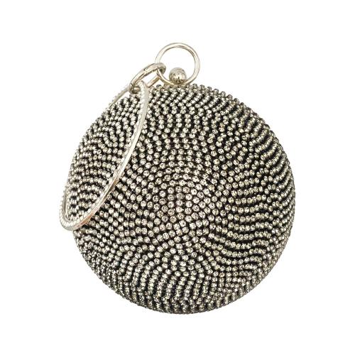 Polyester Round Ball Clutch Bag with rhinestone PC