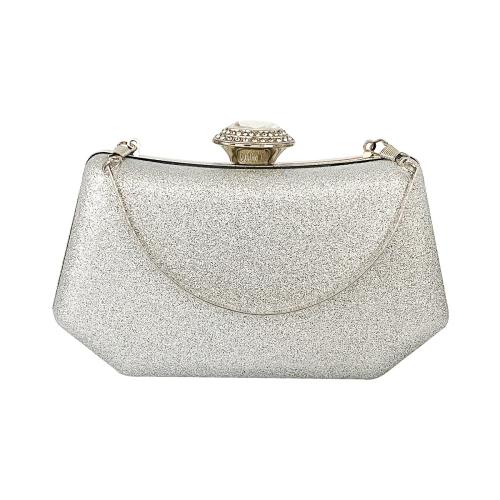 Metal & Polyester hard-surface & Easy Matching Clutch Bag with rhinestone PC