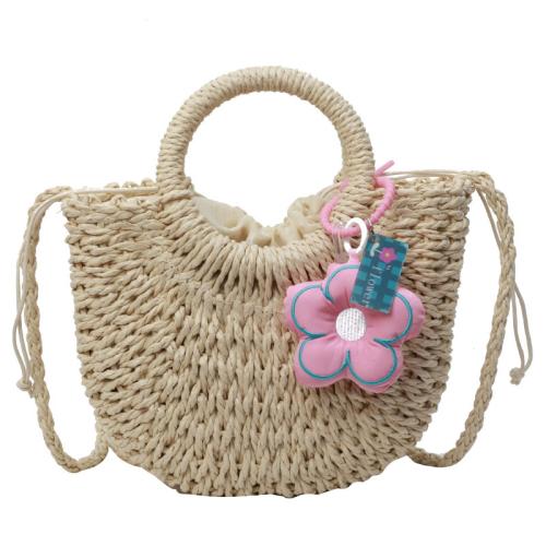 PU Leather Beach Bag & Easy Matching Woven Tote attached with hanging strap PC