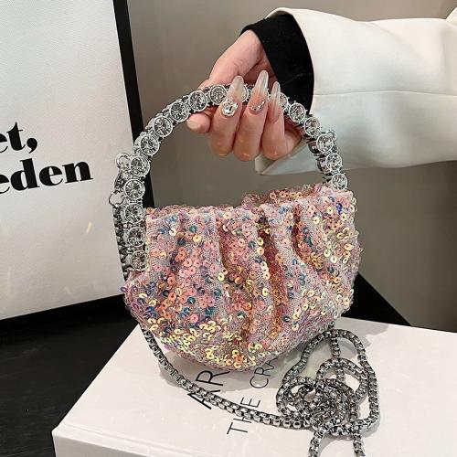 Cloth & Sequin Easy Matching Handbag attached with hanging strap PC
