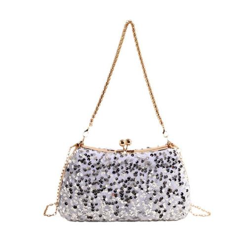 Sequin & Polyester Easy Matching Handbag attached with hanging strap PC