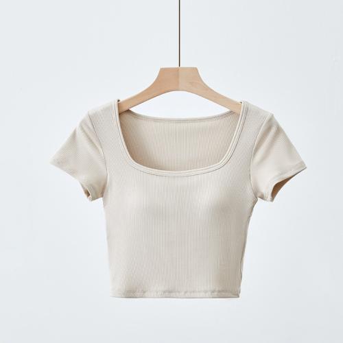 ビスコースファイバー 女性半袖Tシャツ 単色 選択のためのより多くの色 一つ
