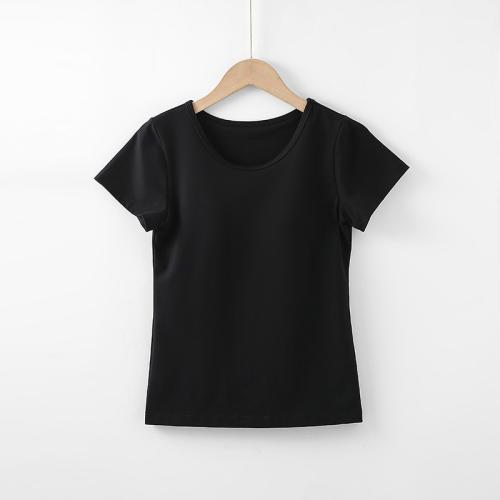 Cotton with bra Women Short Sleeve T-Shirts & sweat absorption & breathable Solid PC