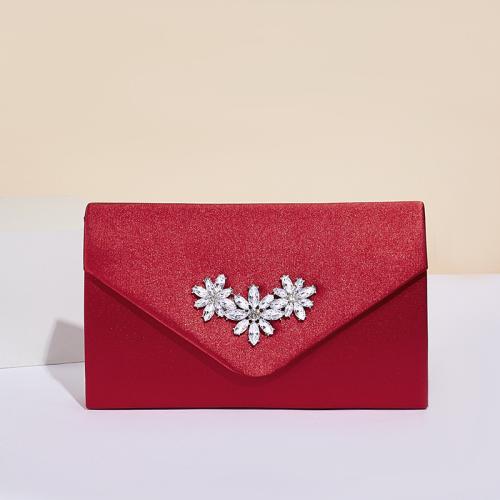 PU Leather Easy Matching & Evening Party Clutch Bag with rhinestone floral PC