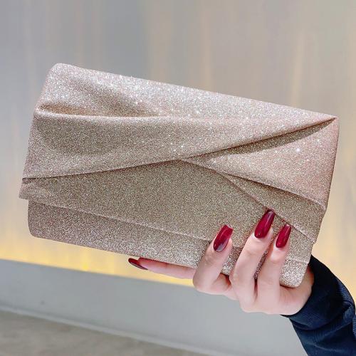 Polyester Easy Matching & Evening Party Clutch Bag Solid champagne PC