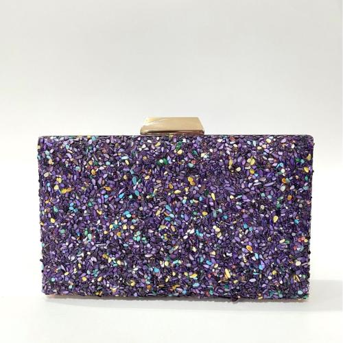 Polyester Easy Matching Clutch Bag with chain & attached with hanging strap & with rhinestone PC