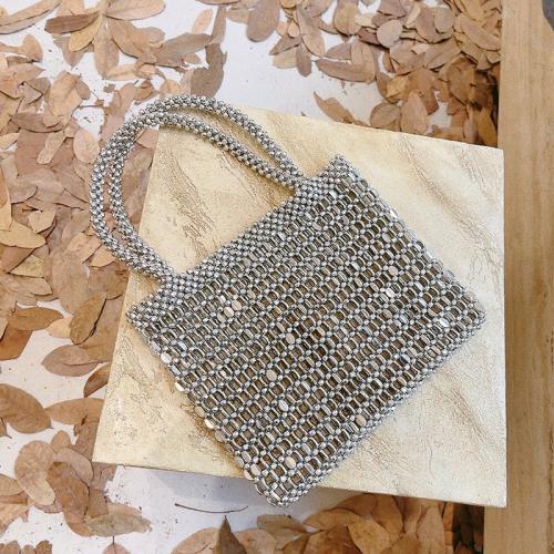 ABS & Polyester Easy Matching Clutch Bag silver PC