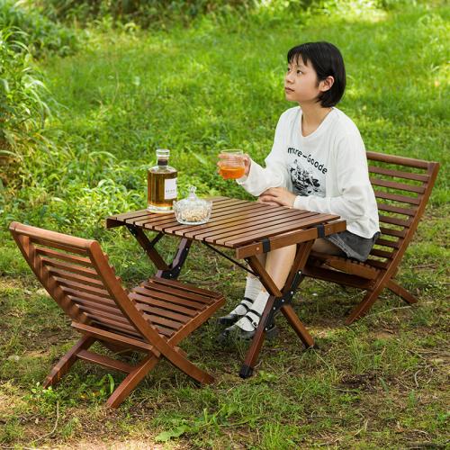 Bamboo Outdoor Foldable Furniture Set portable & breathable PC