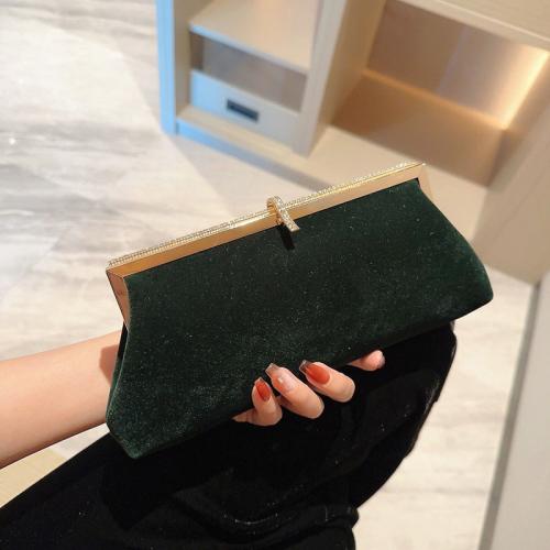 Velour Easy Matching Clutch Bag with rhinestone PC
