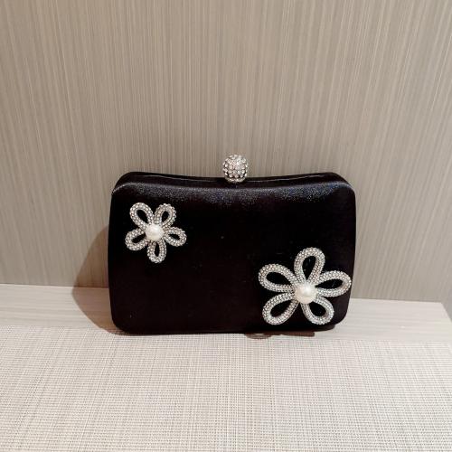 PU Leather Easy Matching Clutch Bag with chain floral black PC