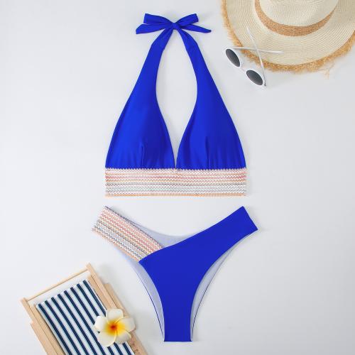 Polyester Bikini backless & two piece & breathable Set