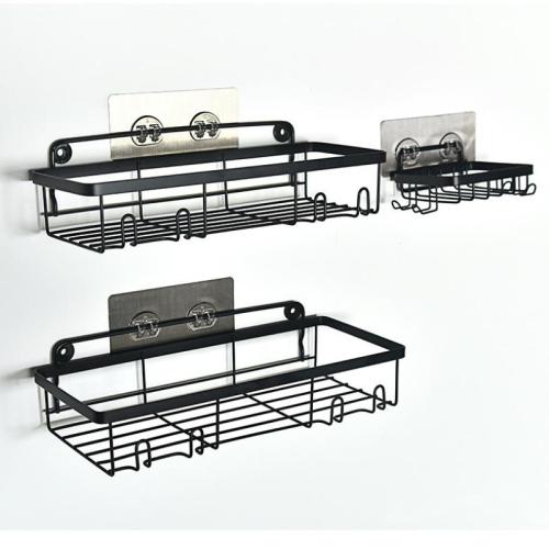 Iron Multifunction Storage Rack durable & three piece stoving varnish Solid black Set